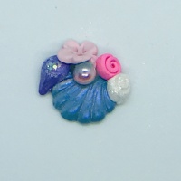 Seashell Cluster mini blue, pink and purple