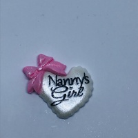 Nanny's Girl - white with Pink bow