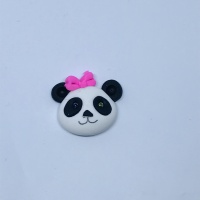panda Head - Pink Bow