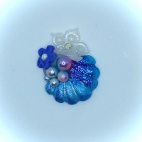 Seashell Cluster Blue with pearls