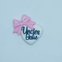Uncles Bestie - white with pink Bow