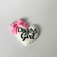 Daddy's Girl - white with pink Bow