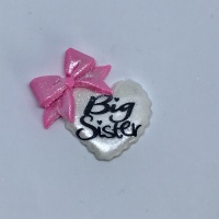 Big Sister - white with pink Bow