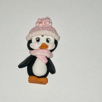Cute Penguin with Pink hat & scarf