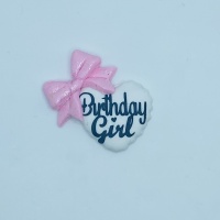 Birthday Girl - white with pink Bow