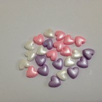 PINK,LILAC & WHITE SHIMMER HEART PACK