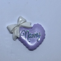 Nana - Lilac shimmer & white Bow - SILVER WRITE