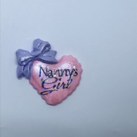 Nanny's Girl - pink with lilac bow