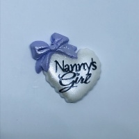 Nanny's Girl - white with Lilac bow