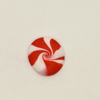 Red & White Peppermint  Xmas  Clay Candy 1.4cm